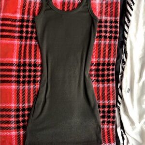 Fashion Nova Ribbed Tank Mini Dress - Olive Green - Size Xs